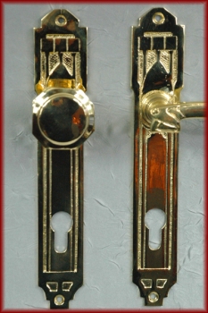 Jugendstil Art Deco Türdrücker Haustür Türgriff Messing  K-52G