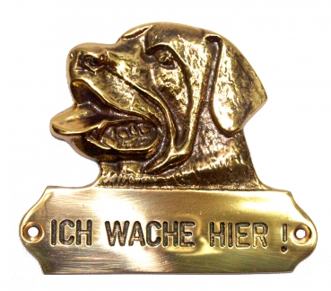 Türschild Warnschild Rottweiler Kopf Relief WZ-17