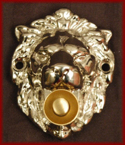 Klingeltaster Löwenkopf Messing, Bronze, Chrom wählbar Kl-28