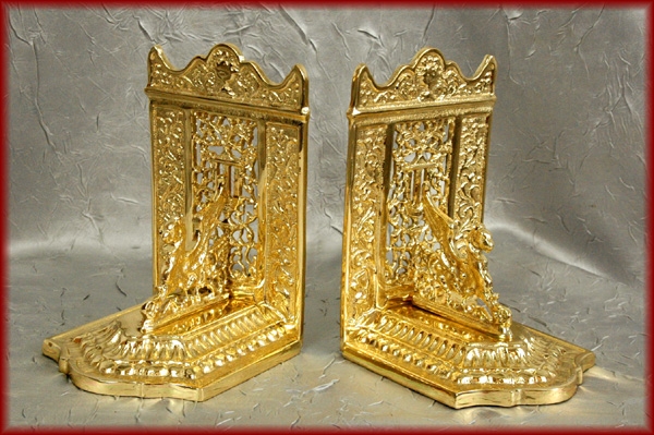 2 -er Set Jugendstil Buchstützen  P-241