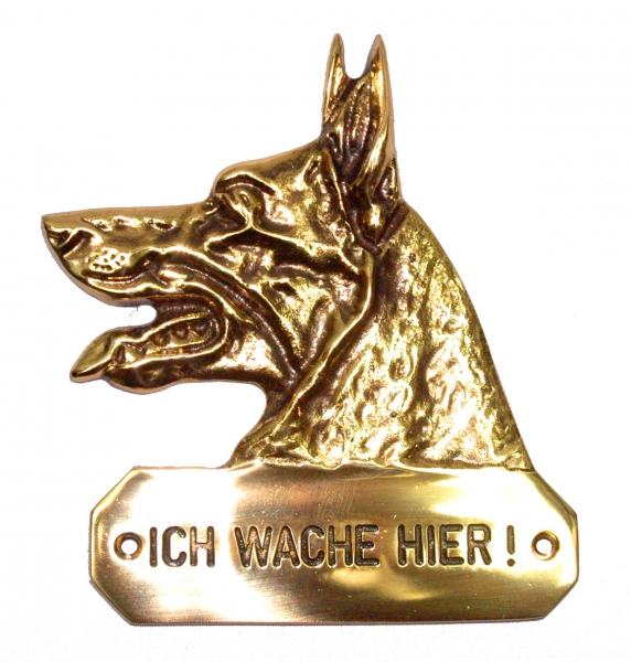 Türschild Warnschild Schäferhund Kopf Relief WZ-16